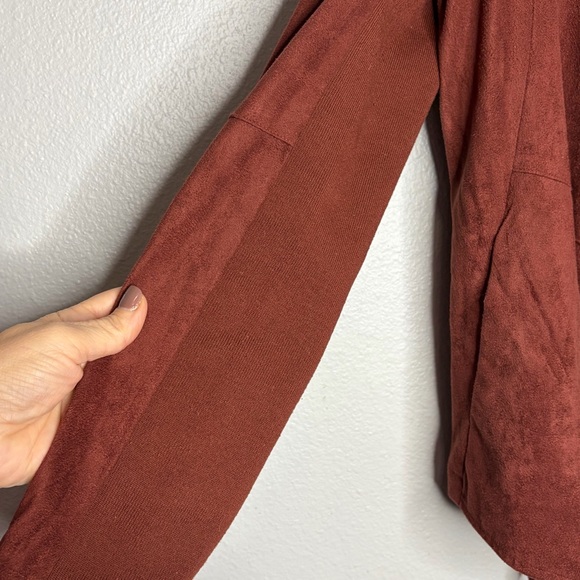 BB Dakota Faux Suede Drape Jacket Med (No Tag) Cherrywood Chic Western Boho EUC - Picture 6 of 10